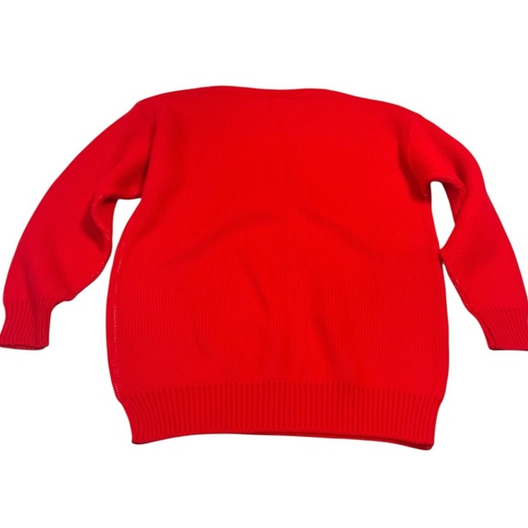 Vintage Red Teddy Bear Sweater Unisex M/L Kawaii 80s Novelty Knit - Picture 3 of 5